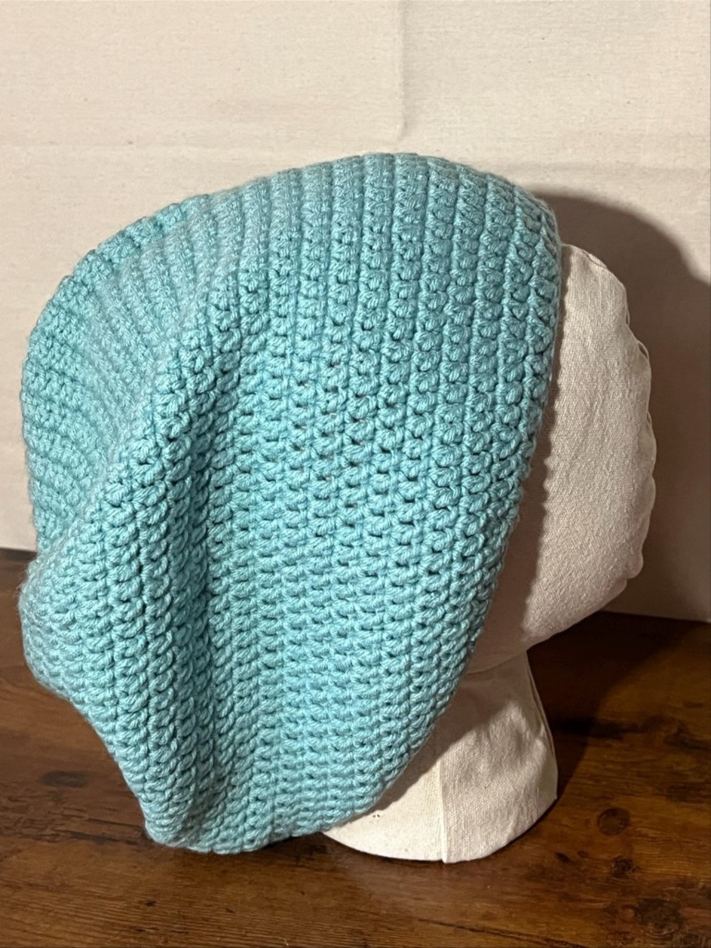 Handmade Crochet Rasta Tam Hat | Slouchy Beanie for Locs | Blue
